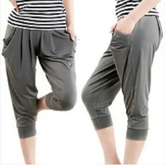 Solid Cropped Capri Pants